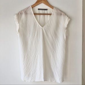 Tiger of Sweden Silk V-neck Top in White